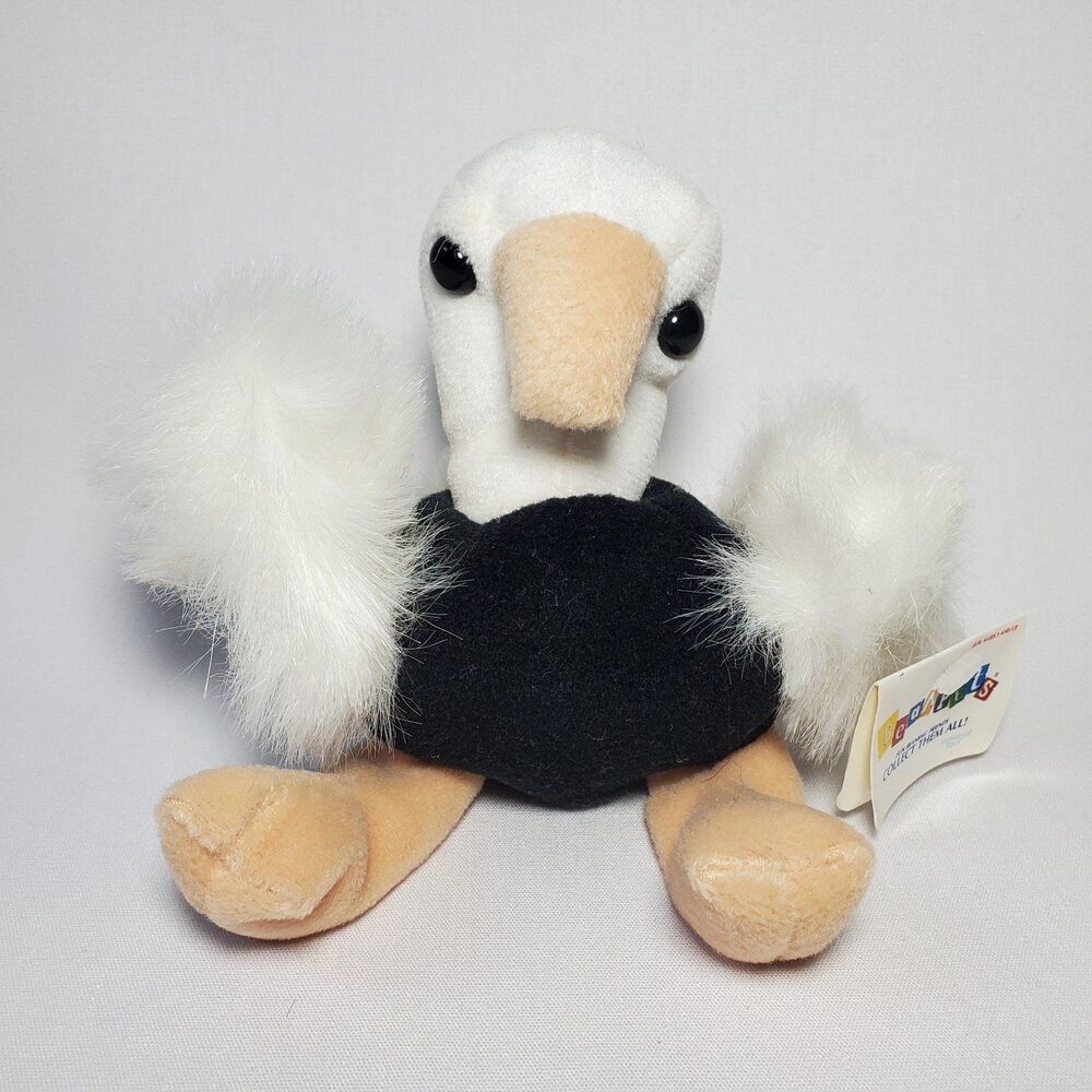 Kelly Toys Kuddle Me Bean Pets Collection Vintage Plush Vulture Ostrich Bird